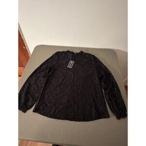 New Womens Cable & Gauge Black Long Sleeve Shirt Small